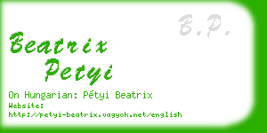 beatrix petyi business card