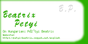 beatrix petyi business card